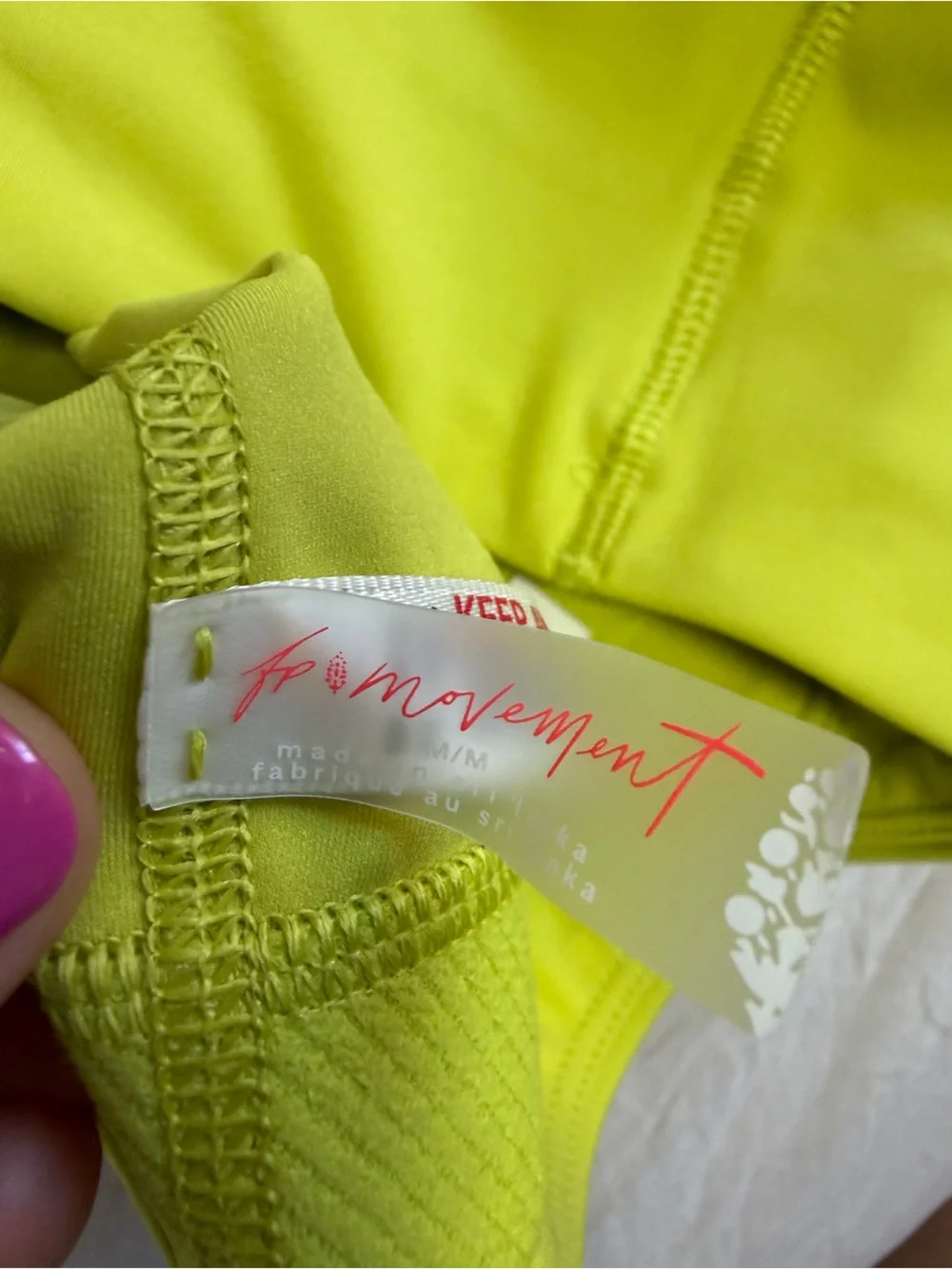 Free People Neon Yellow Racerback Sports Bra